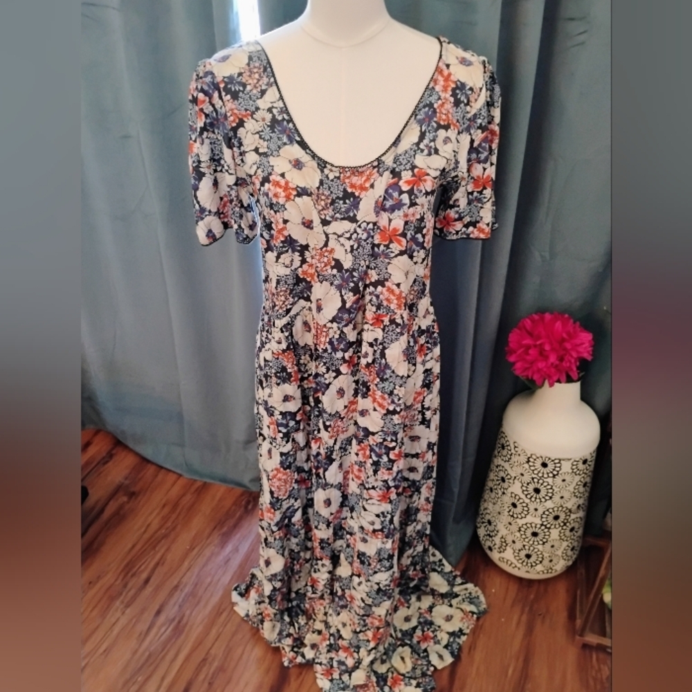 Floral Maxi Dress New Natural Life M